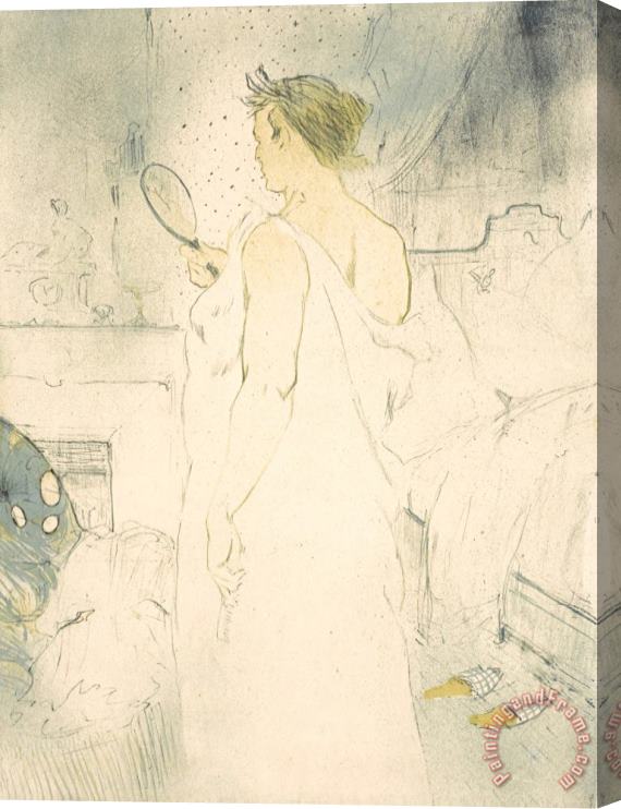 Henri de Toulouse-Lautrec Femme a Glace La Glace a Main (woman with Mirror Mirror in Hand), From The Elles Series Stretched Canvas Print / Canvas Art