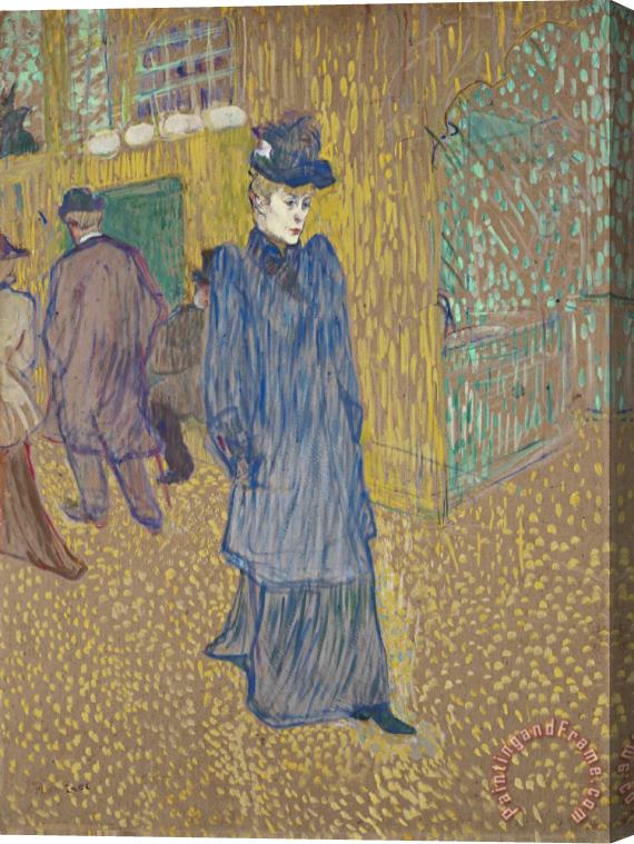 Henri de Toulouse-Lautrec Jane Avril Leaving The Moulin Rouge Stretched Canvas Print / Canvas Art