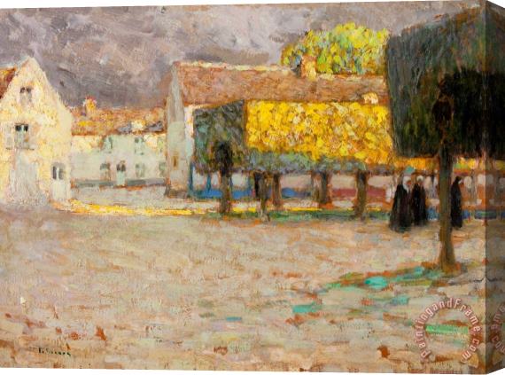 Henri Eugene Augustin Le Sidaner The Road - Songeons Stretched Canvas Print / Canvas Art