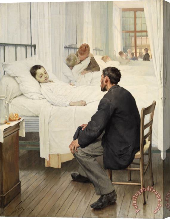 Henri Geoffroy Visit Day at The Hospital Stretched Canvas Painting / Canvas Art
