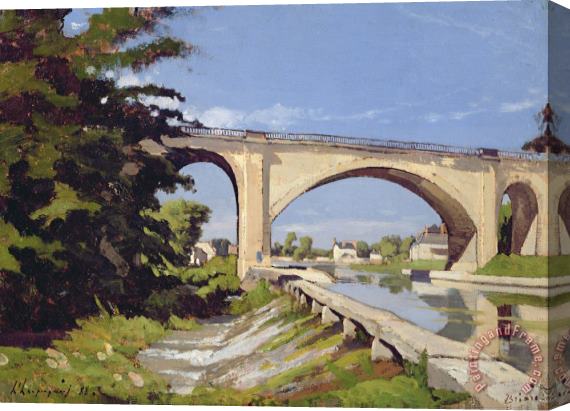 Henri-Joseph Harpignies Le Pont Canal a Briare Stretched Canvas Print / Canvas Art