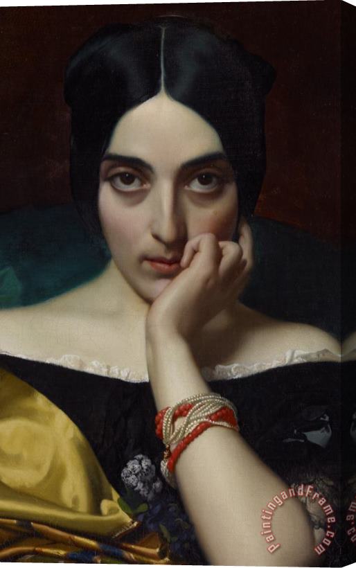 Henri Lehmann Portrait Of Clementine Stretched Canvas Painting / Canvas Art