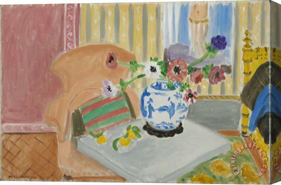 Henri Matisse Anemones And Chinese Vase, Stretched Canvas Print / Canvas Art