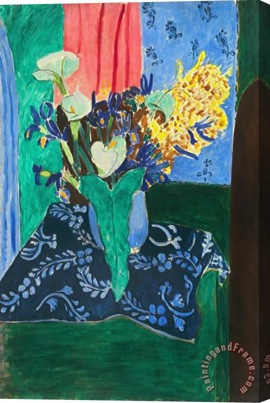 Henri Matisse Calla Lilies Irises And Mimosas 1913 Stretched Canvas Print / Canvas Art
