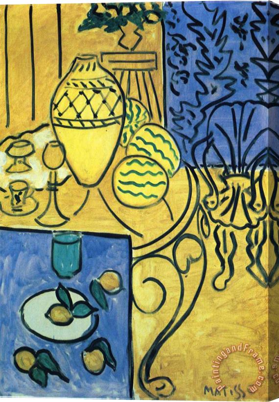 Henri Matisse Interior in Yellow 1946 Stretched Canvas Print / Canvas Art