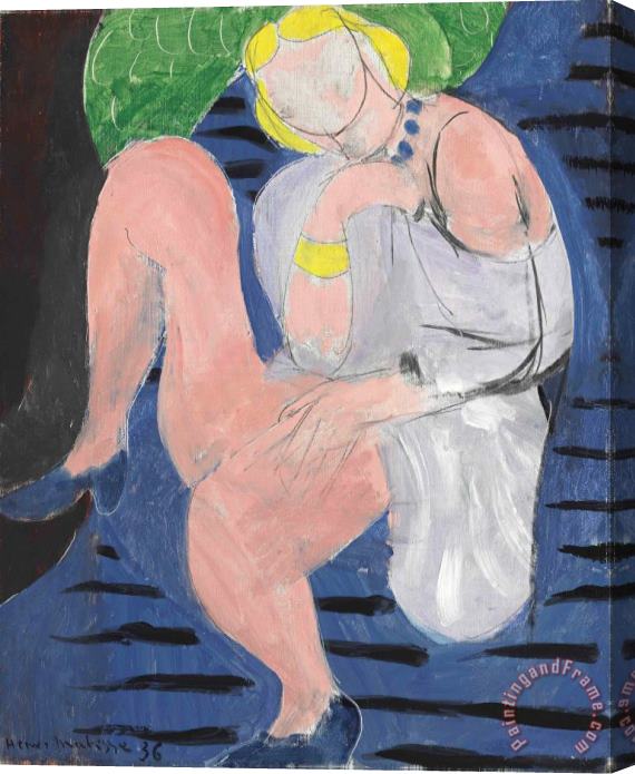 Henri Matisse Nu Assis, Fond Bleu Stretched Canvas Print / Canvas Art