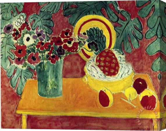 Henri Matisse Pineapple And Anemones 1940 Stretched Canvas Print / Canvas Art