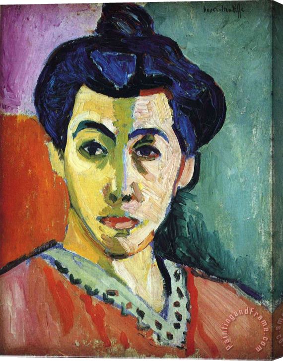 Henri Matisse Portrait of Madame Matisse Green Stripe 1905 Stretched Canvas Painting / Canvas Art