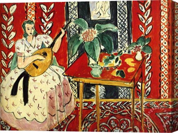 Henri Matisse The Lute 1943 Stretched Canvas Painting / Canvas Art
