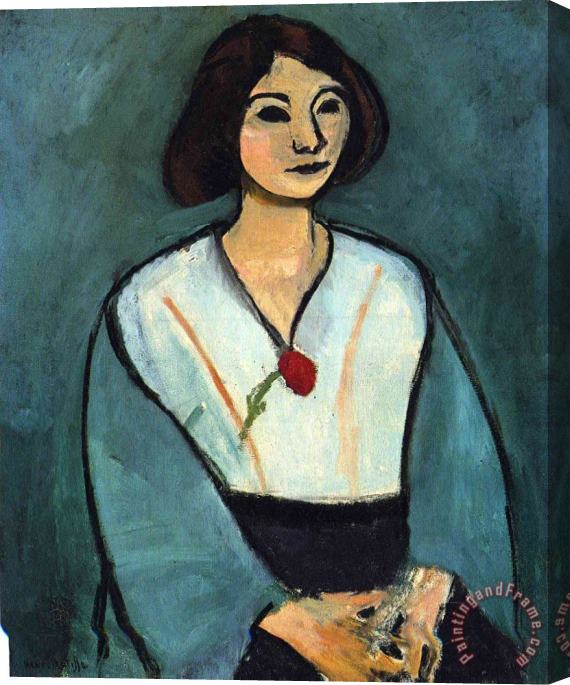 Henri Matisse Woman in Green with a Carnation 1909 Stretched Canvas Painting / Canvas Art