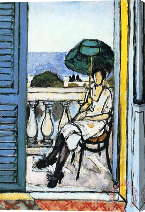 Henri Matisse Woman with a Green Parasol on a Balcony 1919 Stretched Canvas Print / Canvas Art