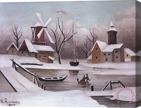Henri Rousseau Ice Skaters on a Frozen Pond Stretched Canvas Print / Canvas Art