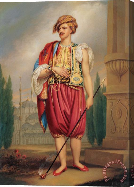 Henry Bone A Portrait of Thomas Hope in Turkish Costume Stretched Canvas Painting / Canvas Art