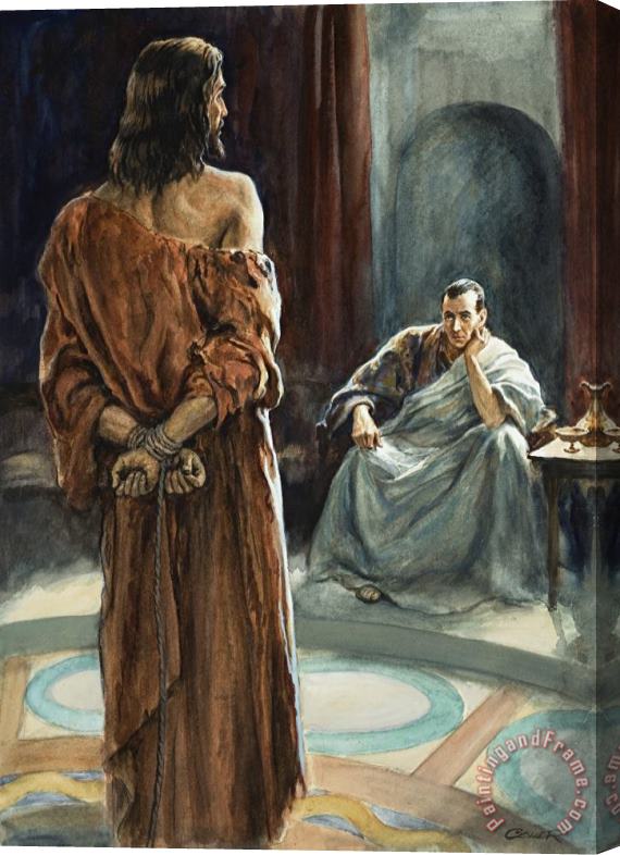 Henry Coller Christ in front of Pontius Pilate Stretched Canvas Print / Canvas Art