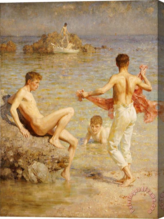 Henry Scott Tuke Gleaming Waters Stretched Canvas Painting / Canvas Art