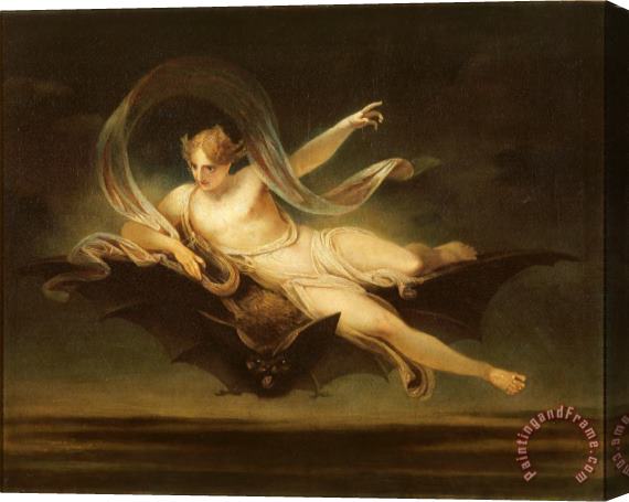 Henry Singleton Ariel on a Bat's Back Stretched Canvas Print / Canvas Art