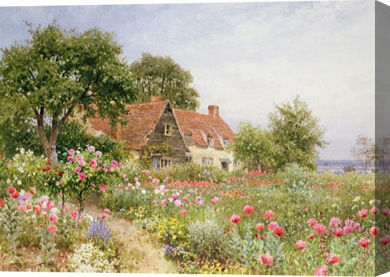 Henry Sutton Palmer A Cottage Garden Stretched Canvas Print / Canvas Art