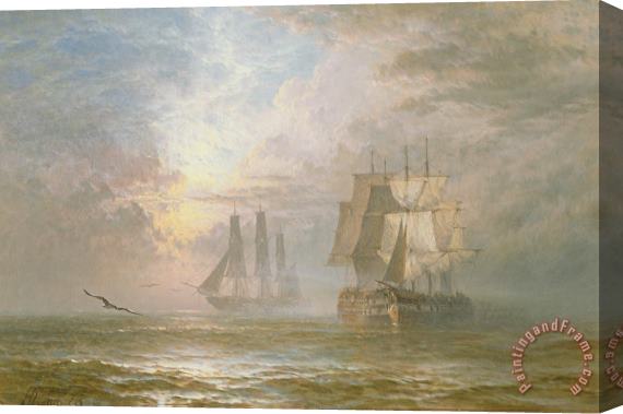 Henry Thomas Dawson Men Of War At Anchor Stretched Canvas Print / Canvas Art