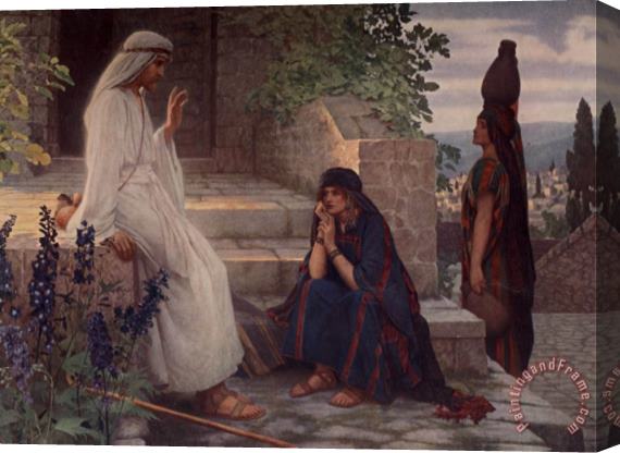 Herbert Gustave Schmalz Home of Bethany Stretched Canvas Print / Canvas Art