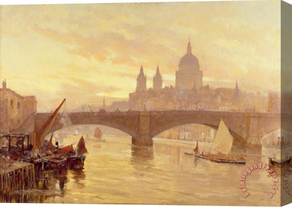 Herbert Menzies Marshall Southwark Bridge Stretched Canvas Print / Canvas Art