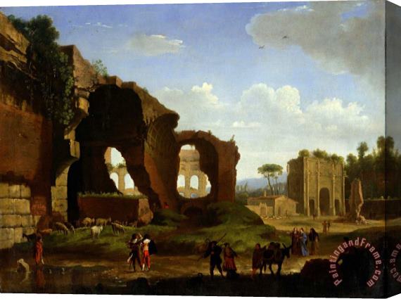 Herman Van Swanevelt A Roman View of The Ruins of The Temple of Venus And Rome with The Colosseum And The Arch of Constan... Stretched Canvas Print / Canvas Art