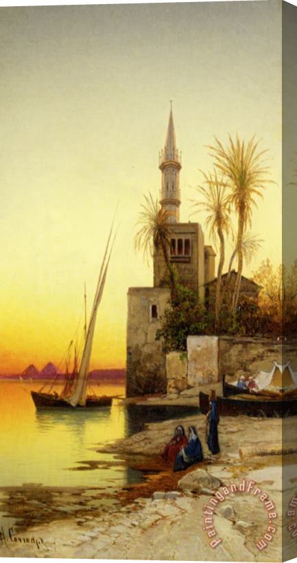Hermann David Solomon Corrodi Banks of The Nile Stretched Canvas Print / Canvas Art