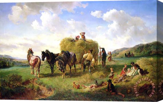 Hermann Kauffmann The Hay Harvest Stretched Canvas Print / Canvas Art