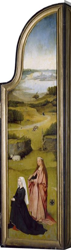 Hieronymus Bosch St. Agnes with The Donor Right Wing of Adoration of The Magi Stretched Canvas Painting / Canvas Art