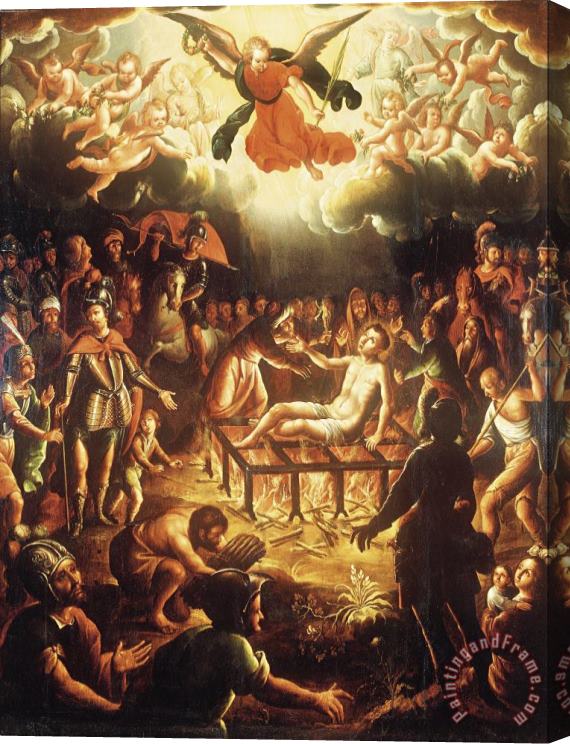 Hipolito De Rioja The Martyrdom of Saint Lawrence Stretched Canvas Print / Canvas Art