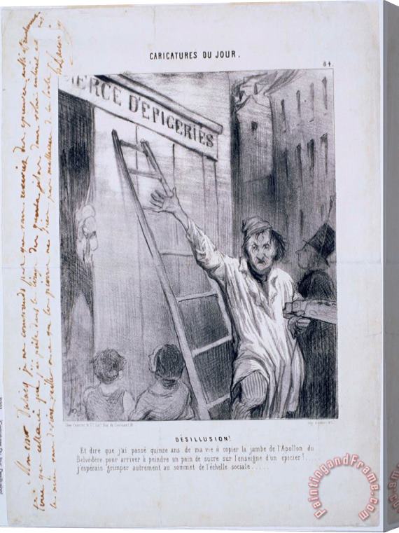 Honore Daumier Caricatures Du Jour Desillusion! Stretched Canvas Print / Canvas Art