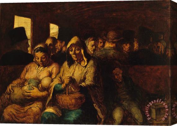 Honore Daumier The Third Class Carriage Stretched Canvas Painting / Canvas Art