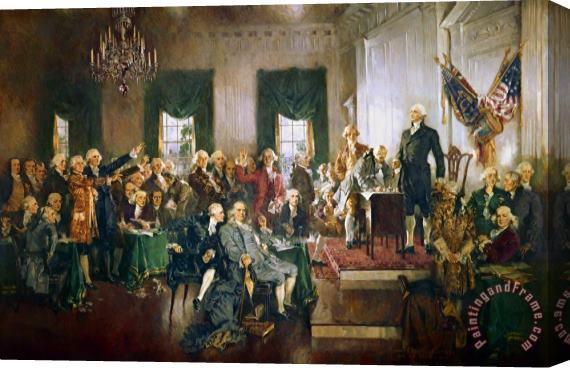 Howard Chandler Christy The Signing Of The Constitution Of The United States In 1787 Stretched Canvas Print / Canvas Art