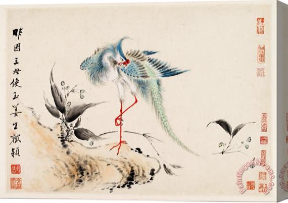 Hua Yan Birds And Flowers Stretched Canvas Print / Canvas Art