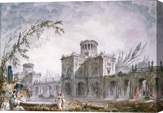 Hubert Robert Architectural Fantasy, 1760 Stretched Canvas Painting / Canvas Art