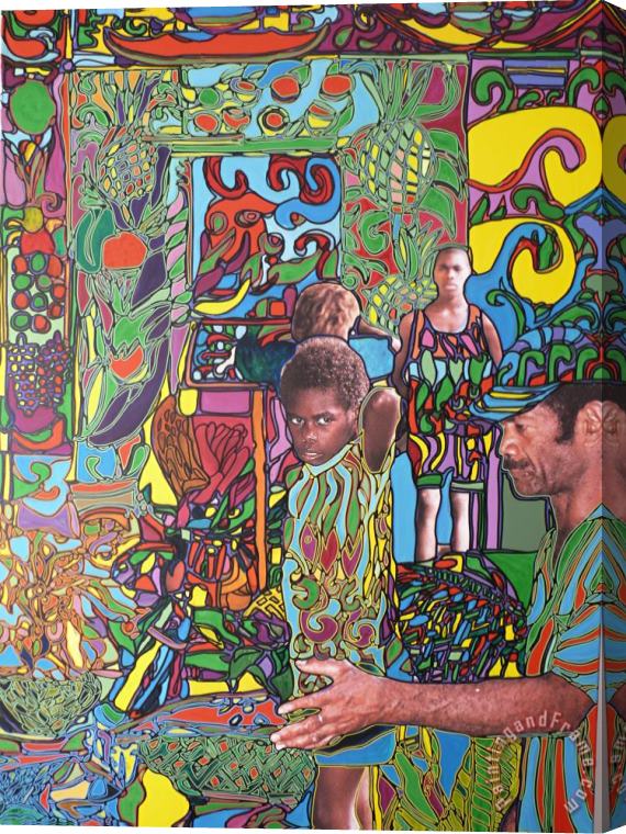 Igor Eugen Prokop Market in Vanuatu Stretched Canvas Painting / Canvas Art