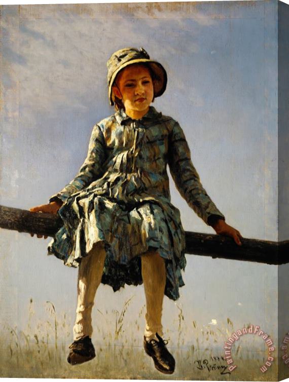 Ilya Repin Dragonfly. Painter's Daughter Portrait Stretched Canvas Painting / Canvas Art