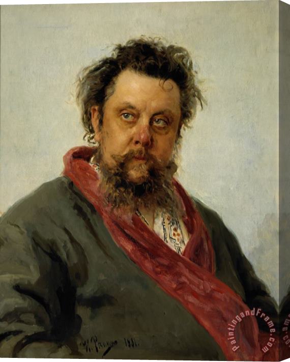 Ilya Repin Portrait of the composer Mussorgsky Stretched Canvas Print / Canvas Art