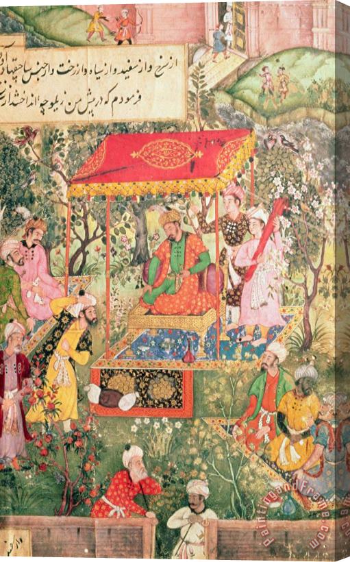 Indian School The Mogul Emperor Babur Stretched Canvas Painting / Canvas Art