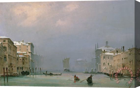 Ippolito Caffi Grand Canal With Snow And Ice Stretched Canvas Print / Canvas Art