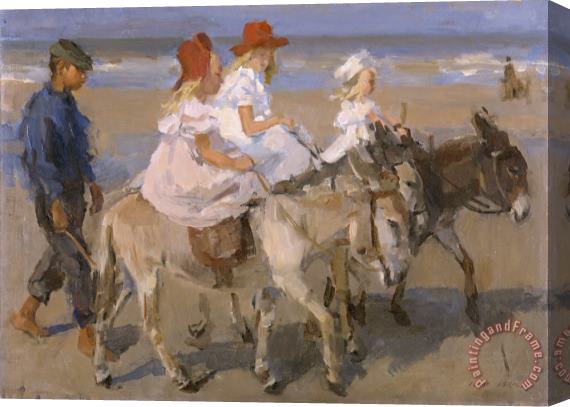 Isaac Israels Donkey Rides on The Beach Stretched Canvas Painting / Canvas Art