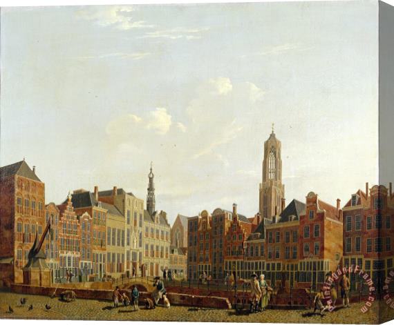Isaac Ouwater Utrecht Town Hall Bridge with Surroundings Stretched Canvas Print / Canvas Art