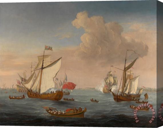 Isaac Sailmaker Ships in The Thames Estuary Near Sheerness Stretched Canvas Print / Canvas Art