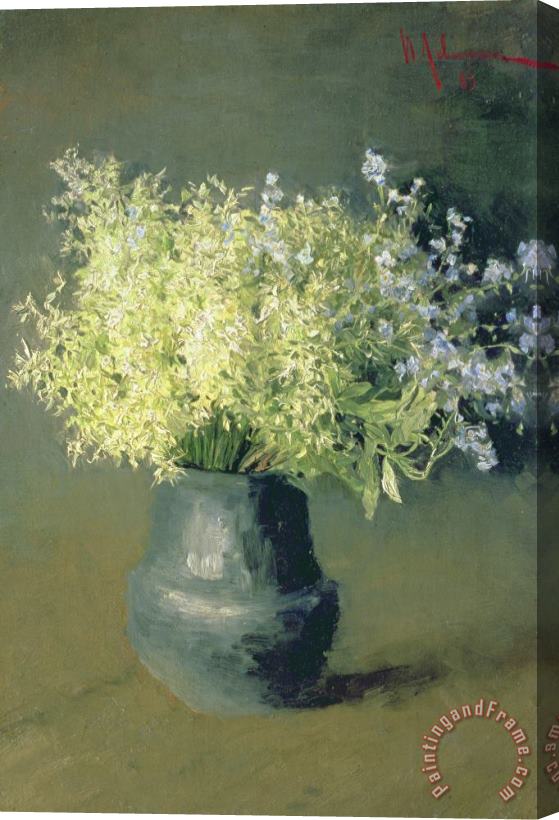 Isaak Ilyich Levitan Wild Lilacs And Forget Me Nots Stretched Canvas Print / Canvas Art