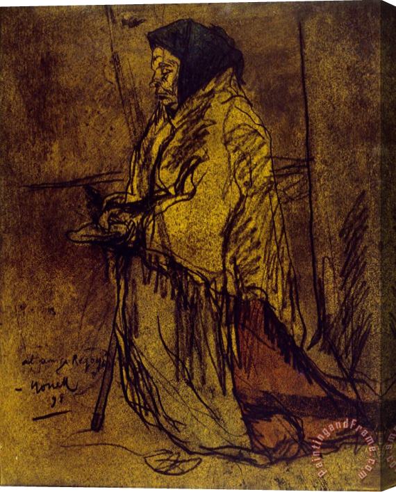 Isidre Nonell Poor Woman Praying Stretched Canvas Painting / Canvas Art