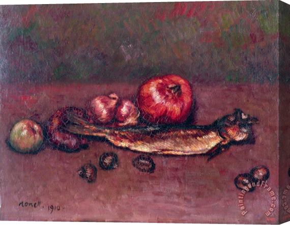 Isidre Nonell Still Life with Onions And Herring Stretched Canvas Painting / Canvas Art