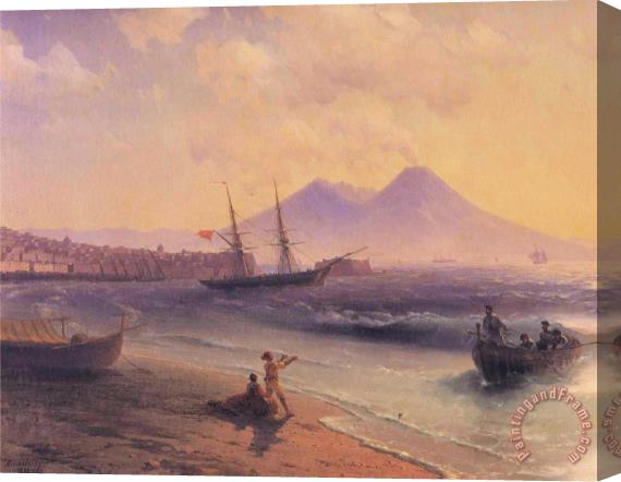 Ivan Constantinovich Aivazovsky Fishermen Returning Near Naples Detail Stretched Canvas Print / Canvas Art