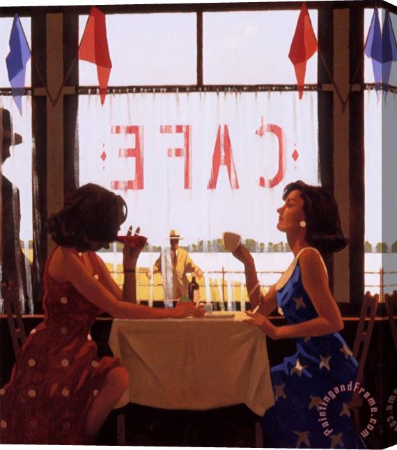 Jack Vettriano Cafe Days, 1995 Stretched Canvas Print / Canvas Art