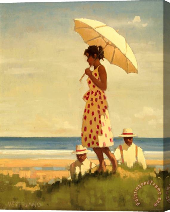 Jack Vettriano Girl And Parasol Stretched Canvas Print / Canvas Art