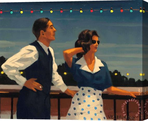 Jack Vettriano Midnight Blue Study Stretched Canvas Painting / Canvas Art