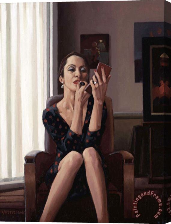 Jack Vettriano Only The Deepest Red Stretched Canvas Print / Canvas Art